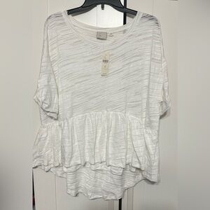 Women's White Peplum Top